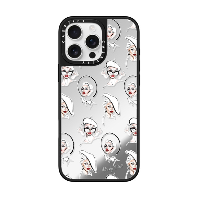 CASETiFY iPhone 16 Pro Max ケース Silver on Black ミラーケース MagSafe対応 Star Star Nicky Doll Stickers Back to School CASETiFY iPhone 16 Pro Max ケース Silver on Black ミラーケース MagSafe対応 Star Star Nicky Doll Stickers Back to School