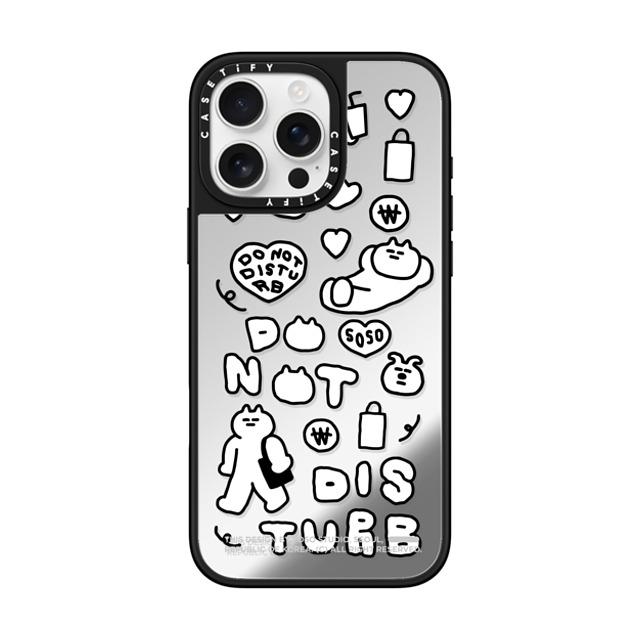 SOSO FAMILY x CASETiFY iPhone 16 Pro Max ケース Silver on Black ミラーケース MagSafe対応 DO NOT DISTURB Father's Day SOSO FAMILY x CASETiFY iPhone 16 Pro Max ケース Silver on Black ミラーケース MagSafe対応 DO NOT DISTURB Father's Day