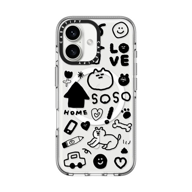 SOSO FAMILY x CASETiFY iPhone 16 ケース Sticker,Cat クリア クリア ケース MagSafe対応 SOSO STICKER 01 Father's Day SOSO FAMILY x CASETiFY iPhone 16 ケース Sticker,Cat クリア クリア ケース MagSafe対応 SOSO STICKER 01 Father's Day