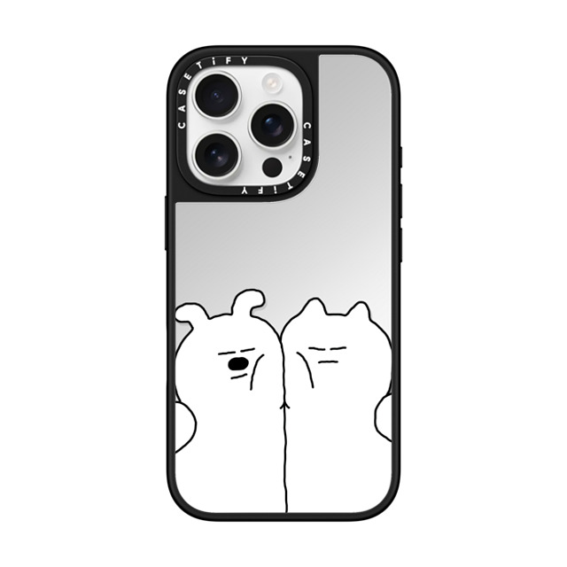 SOSO FAMILY x CASETiFY iPhone 16 Pro ケース Cat,Dog Silver on Black ミラーケース MagSafe対応 SOSO CAT & DOG Back to School SOSO FAMILY x CASETiFY iPhone 16 Pro ケース Cat,Dog Silver on Black ミラーケース MagSafe対応 SOSO CAT & DOG Back to School