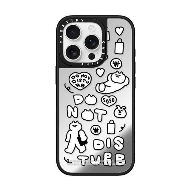 SOSO FAMILY x CASETiFY iPhone 16 Pro Case Silver on Black ミラーケース MagSafe対応 DO NOT DISTURB Mother's Day SOSO FAMILY x CASETiFY iPhone 16 Pro Case Silver on Black ミラーケース MagSafe対応 DO NOT DISTURB Mother's Day