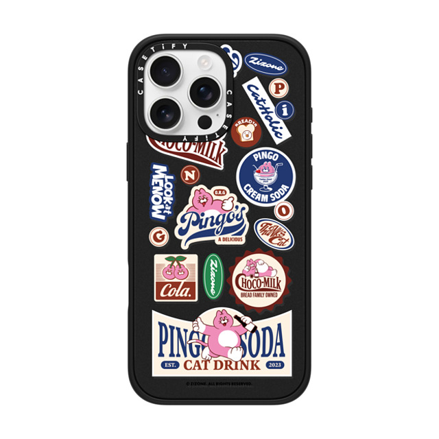 Zizone x CASETiFY iPhone 16 Pro Max Case Cat,Animal Matte Black Impact Case MagSafe Compatible PINGO SODA Back to School Zizone x CASETiFY iPhone 16 Pro Max Case Cat,Animal Matte Black Impact Case MagSafe Compatible PINGO SODA Back to School
