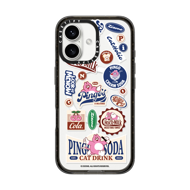 Zizone x CASETiFY iPhone 16 Case Cat,Animal Black Impact Case MagSafe Compatible PINGO SODA Back to School Zizone x CASETiFY iPhone 16 Case Cat,Animal Black Impact Case MagSafe Compatible PINGO SODA Back to School