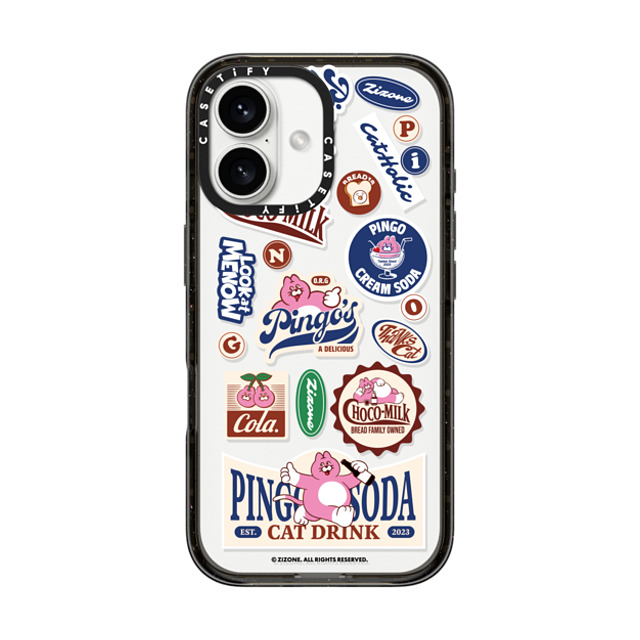 Zizone x CASETiFY iPhone 16 Case Cat,Animal Black インパクトケース PINGO SODA Back to School Zizone x CASETiFY iPhone 16 Case Cat,Animal Black インパクトケース PINGO SODA Back to School