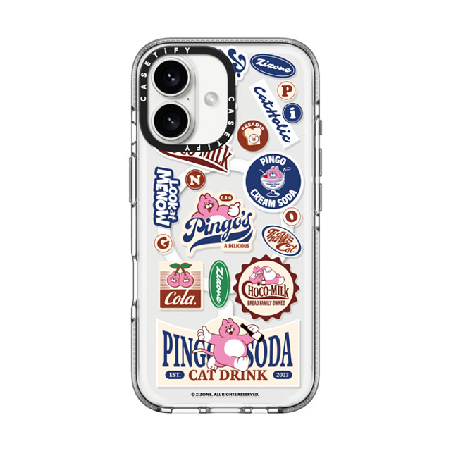 Zizone x CASETiFY iPhone 16 Case Cat,Animal クリア クリア ケース MagSafe対応 PINGO SODA Back to School Zizone x CASETiFY iPhone 16 Case Cat,Animal クリア クリア ケース MagSafe対応 PINGO SODA Back to School