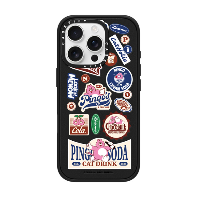 Zizone x CASETiFY iPhone 16 Pro Case Cat,Animal Matte Black Impact Case MagSafe Compatible PINGO SODA Back to School Zizone x CASETiFY iPhone 16 Pro Case Cat,Animal Matte Black Impact Case MagSafe Compatible PINGO SODA Back to School