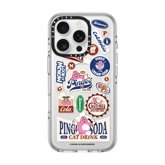 Zizone x CASETiFY iPhone 16 Pro Case Cat,Animal クリア クリア ケース MagSafe対応 PINGO SODA Back to School Zizone x CASETiFY iPhone 16 Pro Case Cat,Animal クリア クリア ケース MagSafe対応 PINGO SODA Back to School