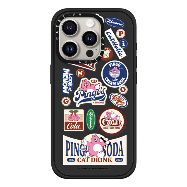Zizone x CASETiFY iPhone 15 Pro Case Cat,Animal Matte Black Impact Case MagSafe Compatible PINGO SODA Back to School Zizone x CASETiFY iPhone 15 Pro Case Cat,Animal Matte Black Impact Case MagSafe Compatible PINGO SODA Back to School