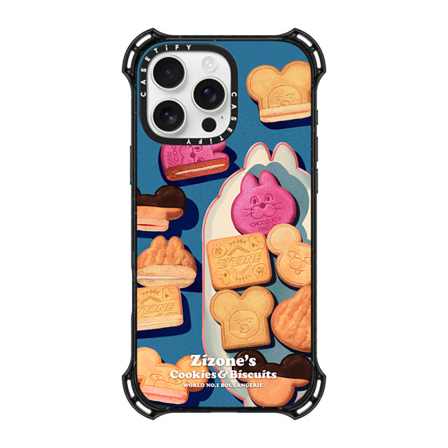 Zizone x CASETiFY iPhone 16 Pro Max ケース ブラック バウンスケース COOKIE BY ZIZONE