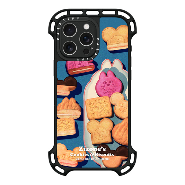 Zizone x CASETiFY iPhone 16 Pro Max ケース ブラック ウルトラ バウンスケース MagSafe対応 COOKIE BY ZIZONE