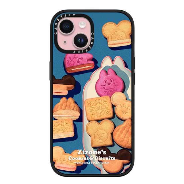 Zizone x CASETiFY iPhone 15 ケース マットブラック インパクトケース MagSafe対応 COOKIE BY ZIZONE