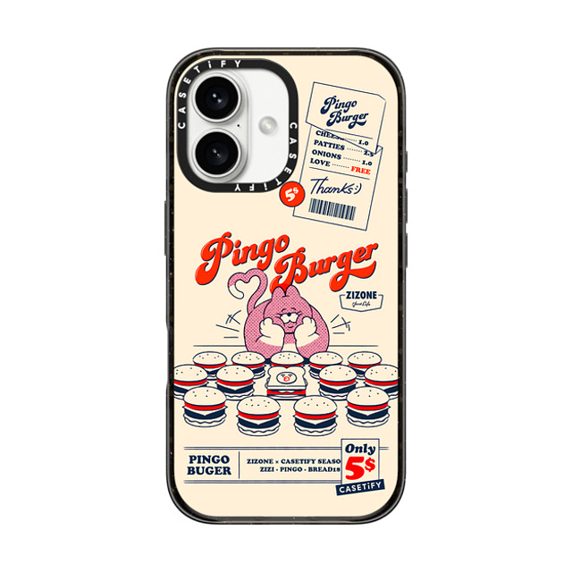 Zizone x CASETiFY iPhone 16 Case Cat,Animal Black Impact Case MagSafe Compatible PINGO BURGER BY ZIZONE Back to School Zizone x CASETiFY iPhone 16 Case Cat,Animal Black Impact Case MagSafe Compatible PINGO BURGER BY ZIZONE Back to School