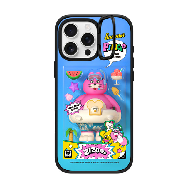 Zizone x CASETiFY iPhone 16 Pro Max ケース マットブラック インパクトリングスタンドケース MagSafe対応 SUMMER PINGO TOY BY ZIZONE