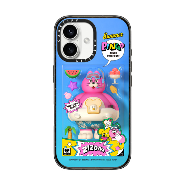 Zizone x CASETiFY iPhone 16 ケース ブラック インパクトケース SUMMER PINGO TOY BY ZIZONE