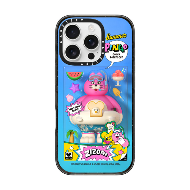 Zizone x CASETiFY iPhone 16 Pro ケース ブラック インパクトケース MagSafe対応 SUMMER PINGO TOY BY ZIZONE