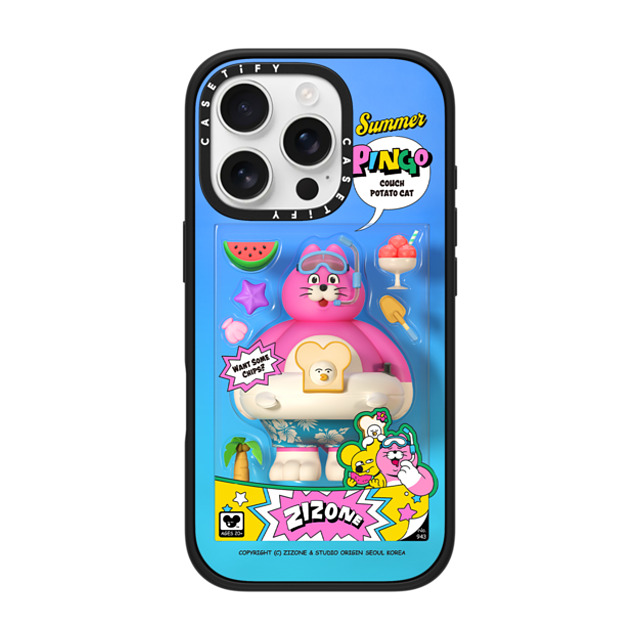 Zizone x CASETiFY iPhone 16 Pro ケース マットブラック インパクトケース MagSafe対応 SUMMER PINGO TOY BY ZIZONE