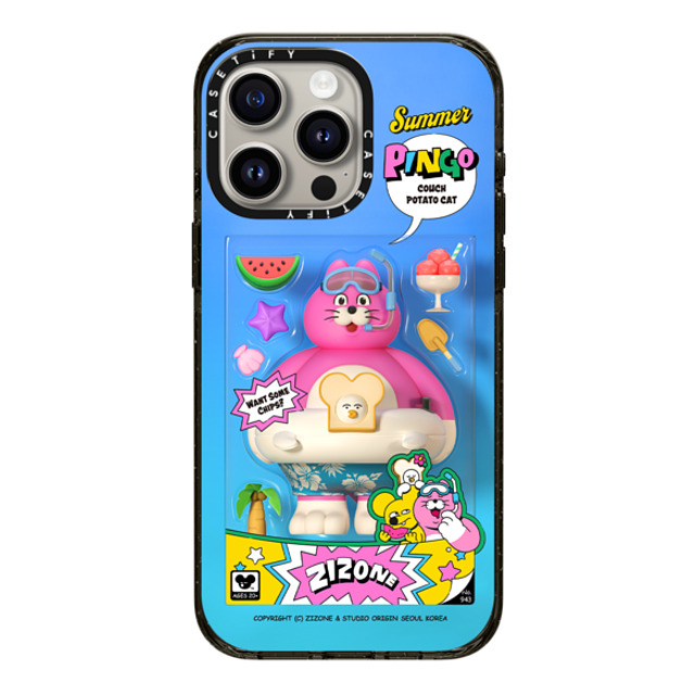 Zizone x CASETiFY iPhone 15 Pro Max ケース ブラック インパクトケース SUMMER PINGO TOY BY ZIZONE