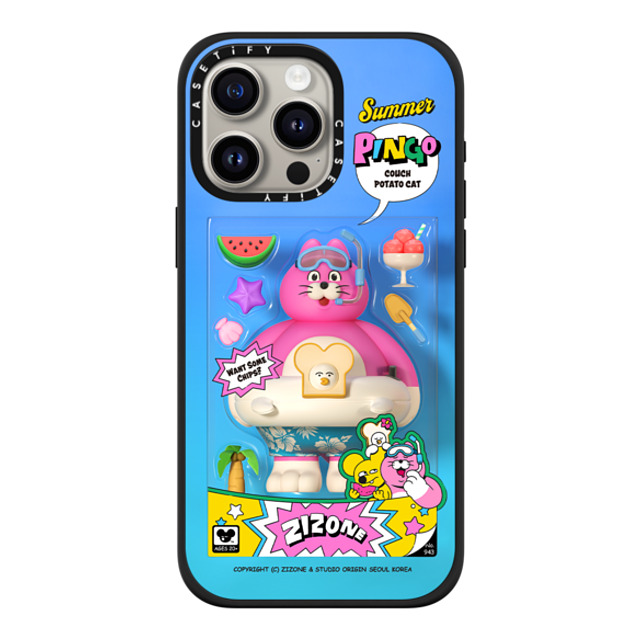 Zizone x CASETiFY iPhone 15 Pro Max ケース マットブラック インパクトケース MagSafe対応 SUMMER PINGO TOY BY ZIZONE