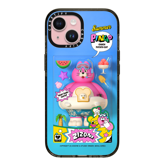 Zizone x CASETiFY iPhone 15 ケース ブラック インパクトケース SUMMER PINGO TOY BY ZIZONE