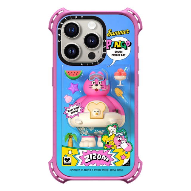 Zizone x CASETiFY iPhone 15 Pro ケース Matte Pink バウンスケース SUMMER PINGO TOY BY ZIZONE