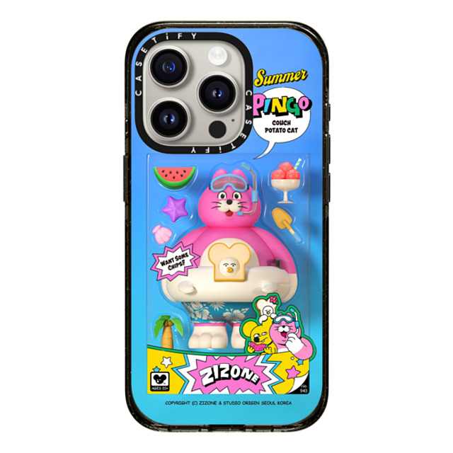 Zizone x CASETiFY iPhone 15 Pro ケース ブラック インパクトケース MagSafe対応 SUMMER PINGO TOY BY ZIZONE