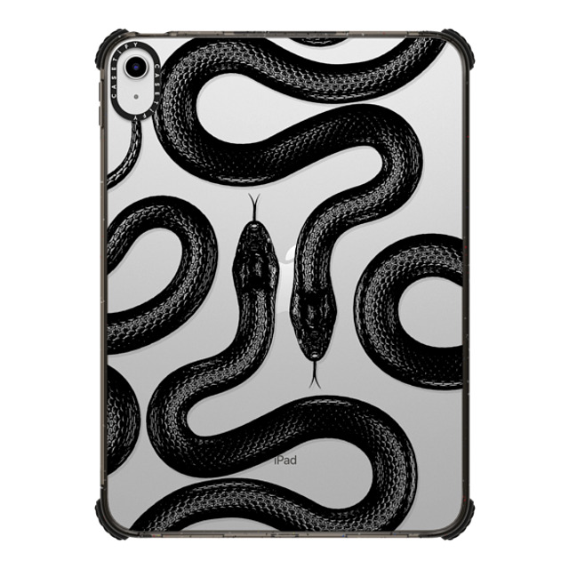 CASETiFY iPad 10.9 (第10世代) ブラック iPad インパクト ケース Animal,Monochrome,Hype Black Kingsnake