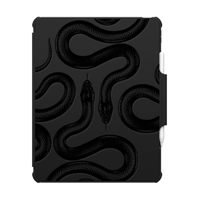 CASETiFY iPad Air 13 (M2) ブラック インパクト フォリオ ケース Animal,Monochrome,Hype Black Kingsnake