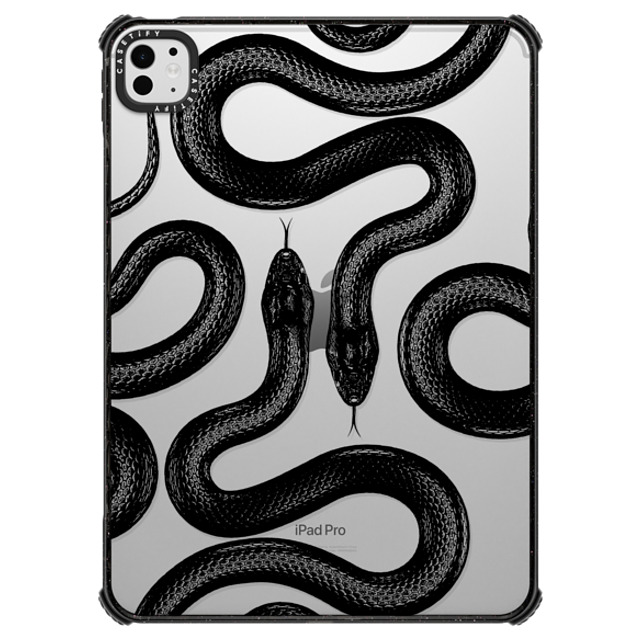 CASETiFY iPad Pro 11 (M4) ブラック iPad インパクト ケース Animal,Monochrome,Hype Black Kingsnake