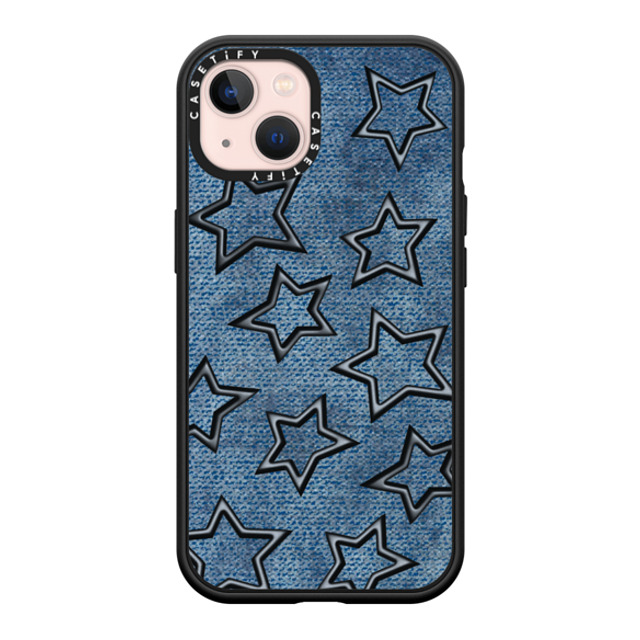 CASETiFY iPhone 13 ケース マットブラック インパクトケース MagSafe対応 Dark Academia,Star STAR DENIM