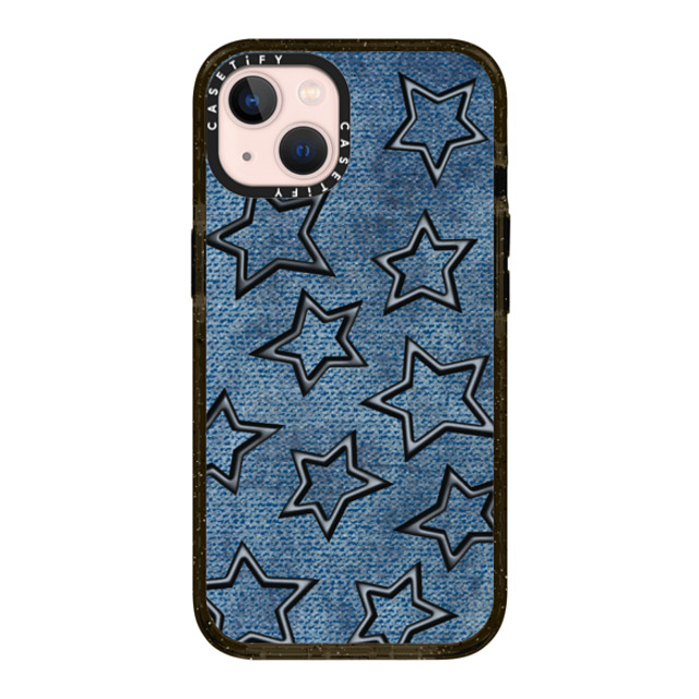 CASETiFY iPhone 13 ケース ブラック インパクトケース Dark Academia,Star STAR DENIM