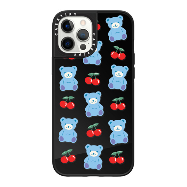 CASETiFY iPhone 12 Pro Max ケース Black on Black ミラーケース MagSafe対応 Animal,Cartoon,Cherry,Pattern,Cartoon,Y2K,Bear Cherrie Bear
