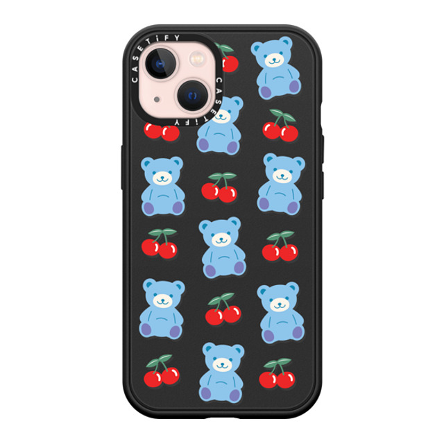 CASETiFY iPhone 13 ケース マットブラック インパクトケース MagSafe対応 Animal,Cartoon,Pattern,Cartoon,Y2K,Bear Cherrie Bear