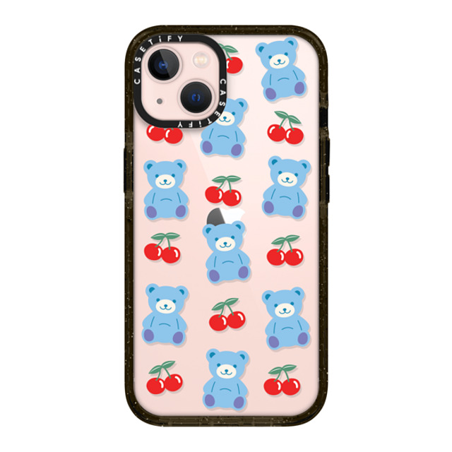 CASETiFY iPhone 13 ケース ブラック インパクトケース Animal,Cartoon,Pattern,Cartoon,Y2K,Bear Cherrie Bear