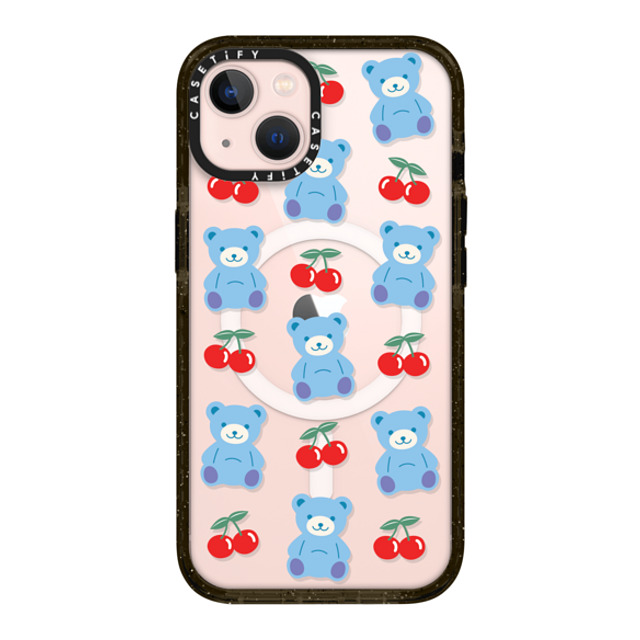 CASETiFY iPhone 13 ケース ブラック インパクトケース MagSafe対応 Animal,Cartoon,Pattern,Cartoon,Y2K,Bear Cherrie Bear