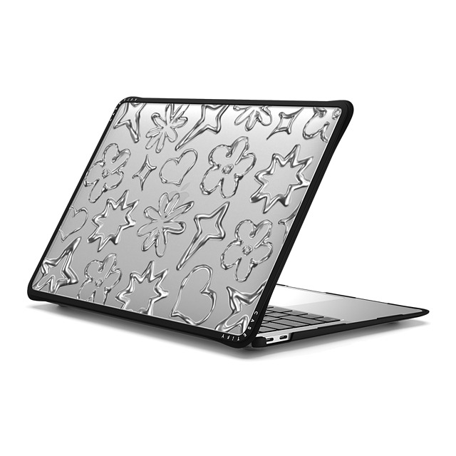 CASETiFY MacBook Air 13-inch (2018 - 2020) ブラック インパクト ケース Pattern,Monochrome,Futurism Chrome Doodles