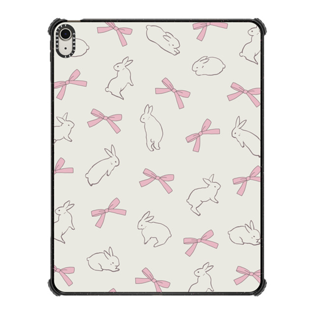 CASETiFY iPad Air 13-inch (M2/M3) ブラック iPad インパクト ケース Ribbon,Pattern Ribbon,Cottagecore,Pattern Rabbit Ribbon Mother's Day CASETiFY iPad Air 13-inch (M2/M3) ブラック iPad インパクト ケース Ribbon,Pattern Ribbon,Cottagecore,Pattern Rabbit Ribbon Mother's Day