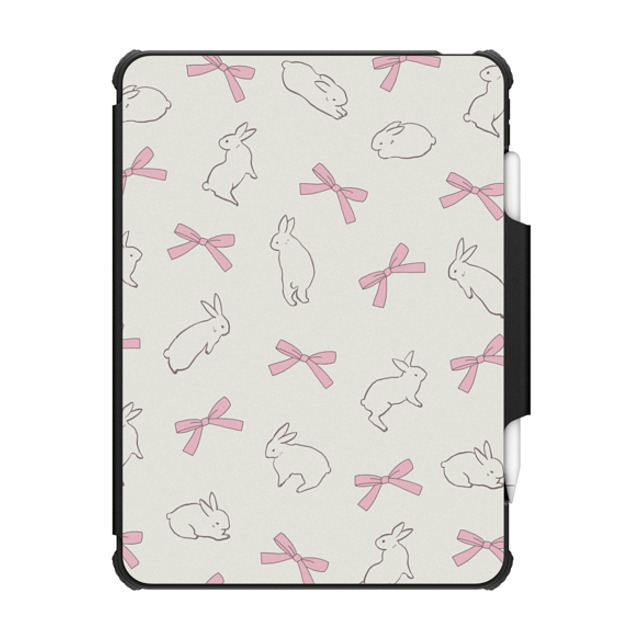 CASETiFY iPad Pro 12.9-inch (第5/6世代) Black インパクト フォリオ ケース Ribbon,Pattern Ribbon,Cottagecore,Pattern Rabbit Ribbon Father's Day CASETiFY iPad Pro 12.9-inch (第5/6世代) Black インパクト フォリオ ケース Ribbon,Pattern Ribbon,Cottagecore,Pattern Rabbit Ribbon Father's Day