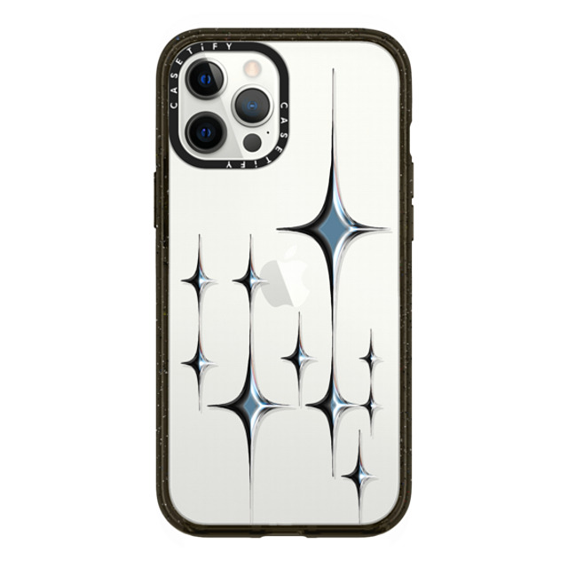 CASETiFY iPhone 12 Pro Max Case Black Impact Case Star Star Chrome Sparkles - Graphite Father's Day CASETiFY iPhone 12 Pro Max Case Black Impact Case Star Star Chrome Sparkles - Graphite Father's Day
