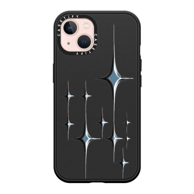 CASETiFY iPhone 13 ケース マットブラック インパクトケース MagSafe対応 Star Chrome Sparkles - Graphite