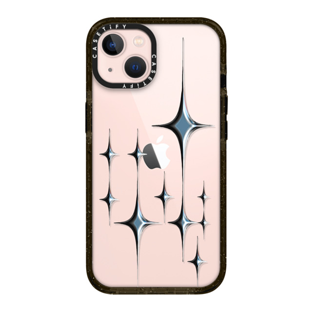 CASETiFY iPhone 13 ケース ブラック インパクトケース Star Chrome Sparkles - Graphite