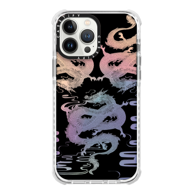 CASETiFY iPhone 13 Pro Max Case オーロラ (レインボー) ウルトラインパクトケース Dragon Dragon White CASETiFY iPhone 13 Pro Max Case オーロラ (レインボー) ウルトラインパクトケース Dragon Dragon White