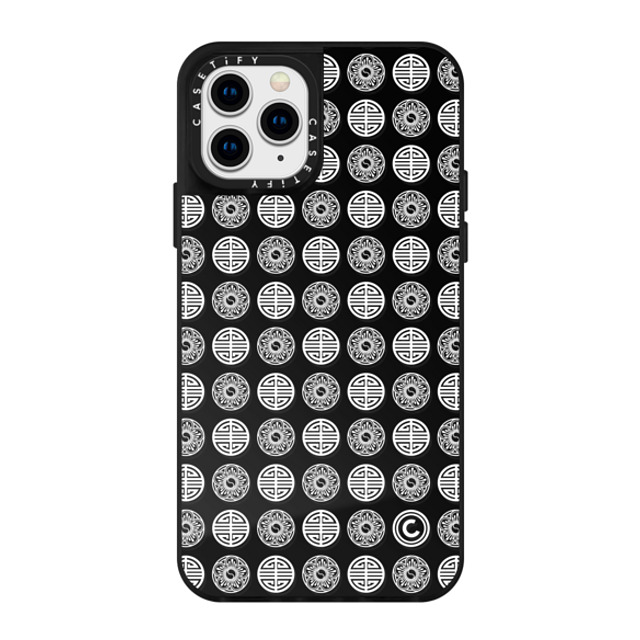 CASETiFY iPhone 11 Pro Case Black on Black ミラーケース Dancheong Pattern White casetify_artist Back to School CASETiFY iPhone 11 Pro Case Black on Black ミラーケース Dancheong Pattern White casetify_artist Back to School