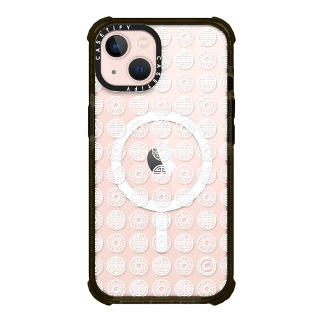 CASETiFY iPhone 13 P[X Glossy Black Eg CpNgP[X MagSafe Ή Dancheong Pattern White casetify_artist