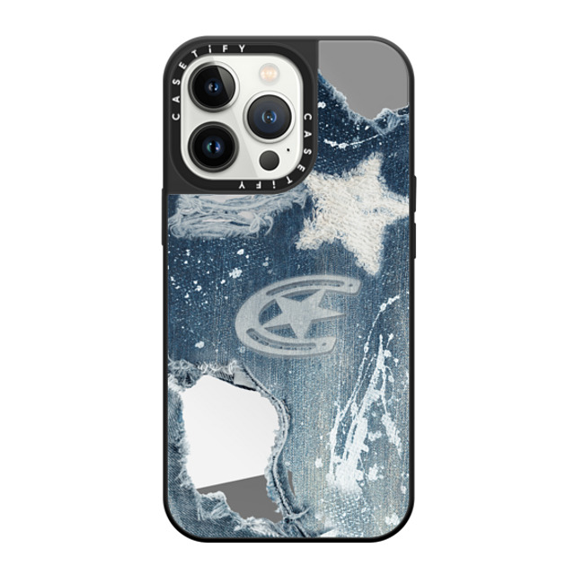 CASETiFY iPhone 13 Pro ケース Silver on Black ミラーケース MagSafe対応 Pattern Pattern Denim Back to School CASETiFY iPhone 13 Pro ケース Silver on Black ミラーケース MagSafe対応 Pattern Pattern Denim Back to School