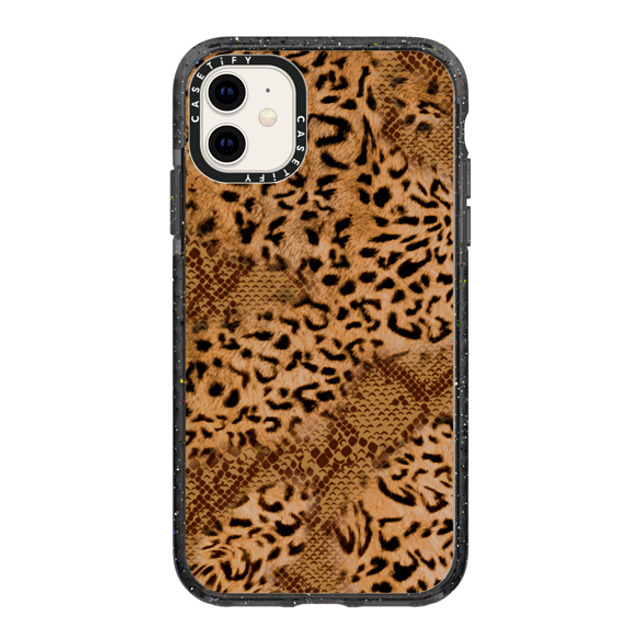 CASETiFY iPhone 11 ケース ブラック インパクトケース レオパード Brown Leopard