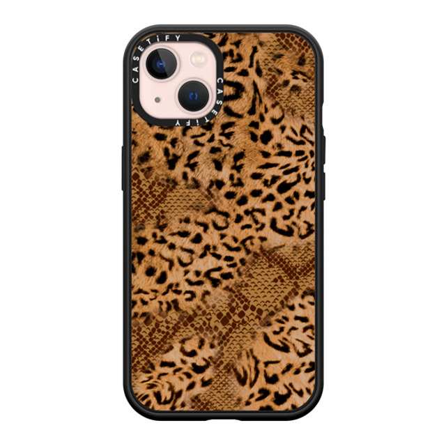 CASETiFY iPhone 13 ケース マットブラック インパクトケース MagSafe対応 Leopard Brown Leopard