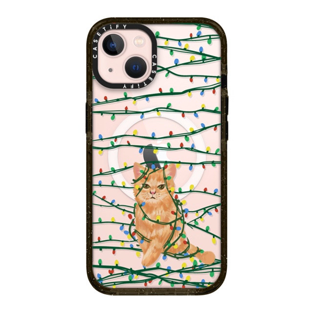 CASETiFY iPhone 13 ケース ブラック インパクトケース MagSafe対応 Meowy Catmas casetify_artist