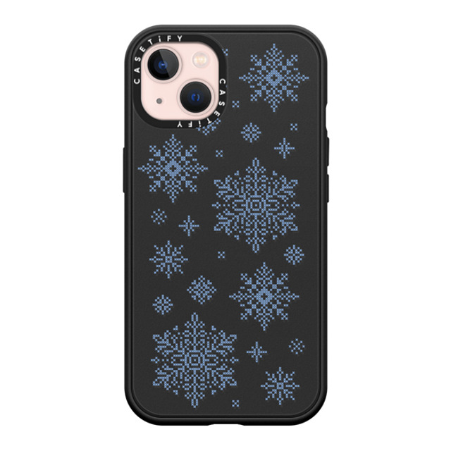 CASETiFY iPhone 13 ケース マットブラック インパクトケース MagSafe対応 Needlepoint Snowflakes casetify_artist