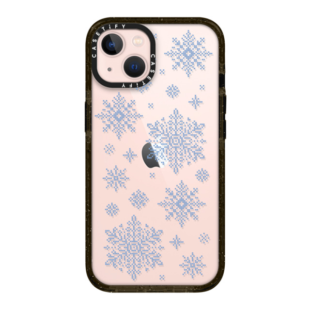 CASETiFY iPhone 13 ケース ブラック インパクトケース Needlepoint Snowflakes casetify_artist