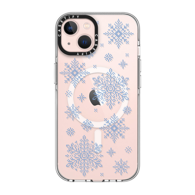 CASETiFY iPhone 13 ケース クリア クリア ケース MagSafe対応 Needlepoint Snowflakes casetify_artist